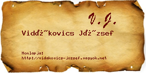 Vidákovics József névjegykártya