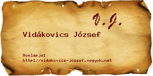 Vidákovics József névjegykártya