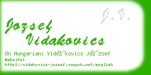 jozsef vidakovics business card